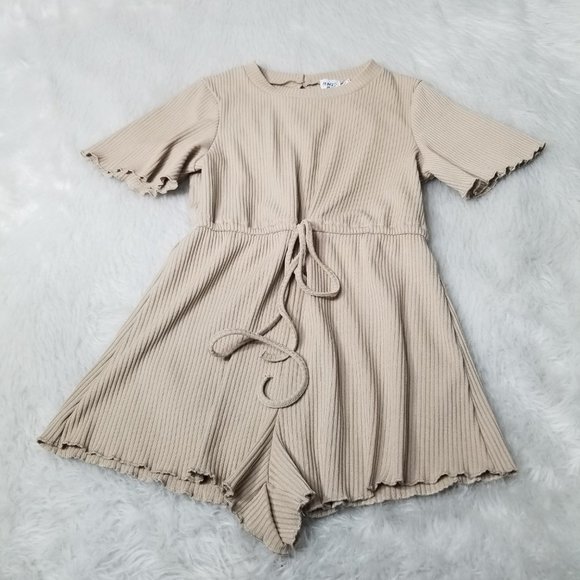 Princess Polly Beige Ribbed Aiken Playsuit Romper - Picture 4 of 15
